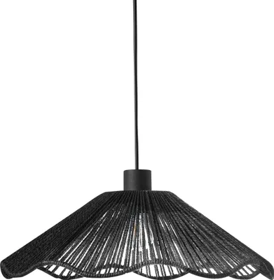 Zdjęcie produktu dla BELIANI Lampa wisząca czarna ręcznie wykonany papierowy klosz metalowa baza lampka w stylu rustykalnym boho