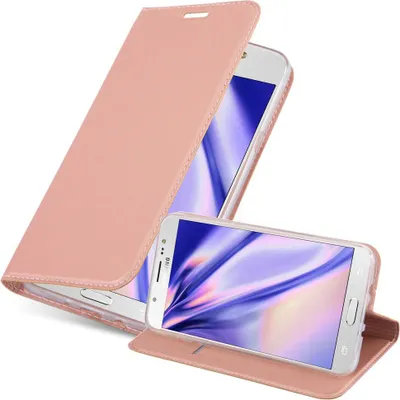 Immagine prodotto di Cadorabo custodia per telefono cellulare per Samsung Galaxy J7 2016 custodia protettiva in rosa Cover Etui Book Case Booklet