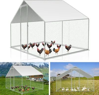Obrázek produktu pro Volný výběh 3x2x2m - kovový kurník 6 m² s dvířky a zámkem