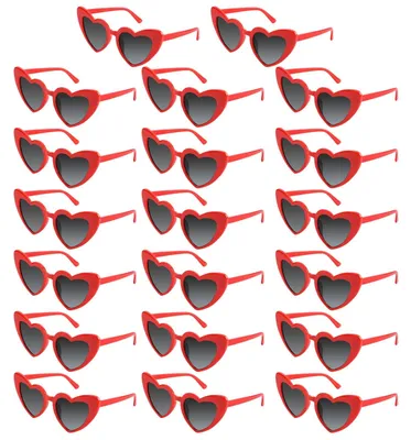 Productafbeelding van Zonnebril Hartvormig - 20 Stuks - Bachelorette Zonnebrillen - UV400 Bescherming - Kunststof - Feestaccessoire - Feestzonnebril
