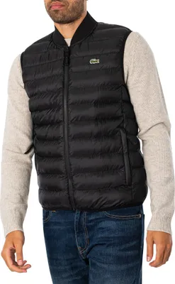 Produktbild von Lacoste Daunenweste mit Logo, Schwarz S