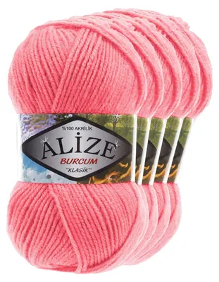 5 x 100g Strickgarn ALIZE BURCUM, 100% Polyacryl, 170 pink