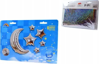 Produktbild von Folienballon Set Weltraum 6-tlg - Mond & Sterne Deko für Kindergeburtstag & Party