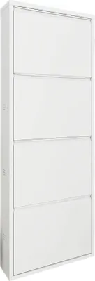 Produktbild von Schuhschrank Danastasi, Schuhregal, Mehrzweck-Eingangsgarderobe, Möbel für Schuhe, 50x15h138 cm, Weiß