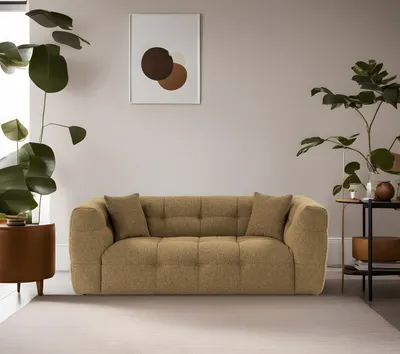 Produktbild von Hanah Home, Cady 2 - Khaki, 2-Sitzer-Sofa, BUCHENHOLZ / SPANPLATTEN, Khaki, 195 x 100 x 72 cm