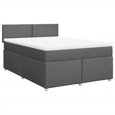 Produktbild von Boxspringbett mit Matratze Dunkelgrau 140x190 cm Stoff