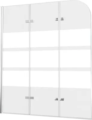 Produktbild von Faltbare Duschwand für Badewanne - 3-teilig - 120 x 140 cm - 6 mm Sicherheitsglas - Weiße Streifen