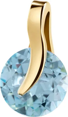 Produktbild von Blauer Topas Edelstein Anhänger 750 Gelbgold Damenanhänger
