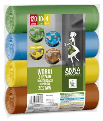 Immagine prodotto di Sacchetti AZ con manici per la raccolta differenziata SET 120L 4x10pz