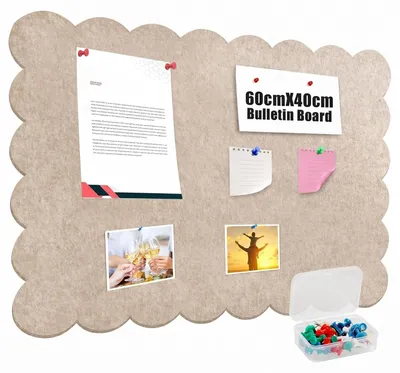 Obrázok produktu pre Omgoods – Korková tabuľa s ráмом, 60 x 40 cm – Dekoratívna nástenná doska z korku