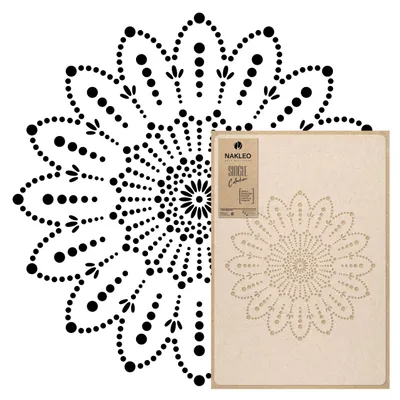 Produktbild von Große Malschablonen, Durchmesser 57 cm, Gehäkelte Spitzenmandala Schablone, Wiederverwendbare Kunststoff Wandschablone DIY