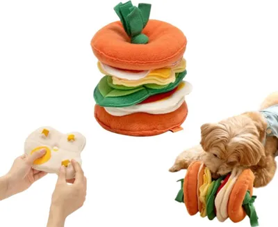 Produktbild von Plüsch-Lernspielzeug "Hamburger Burger" Für Hunde