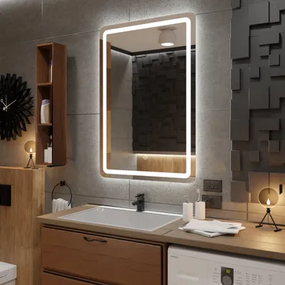 Obrázek produktu pro Koupelnové zrcadlo s LED osvětlením a dotykovým vypínačem - Madrid - 60 cm, 80 cm