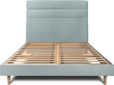 Obrázek produktu pro Postel s čalouněným čelem - sametová látka - 140 x 200 cm
