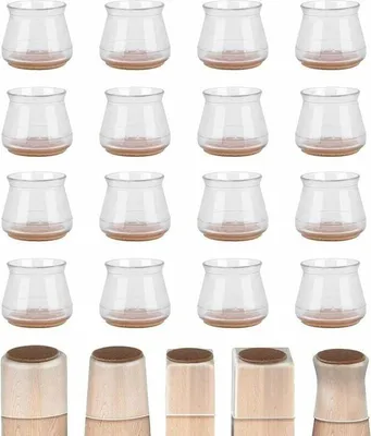 Produktbild von Set mit 16 Bodenschonern fš¹r Stuhlbeine, M?belgleiter fš¹r Hartholzb?den, Silikon (18-25 mm).