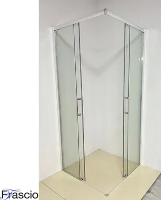 Produktbild von Duschkabine 65x90 cm Ecköffnung mit Easy Entry Höhe 200cm aus gehärtetem Glas - FRASCIO