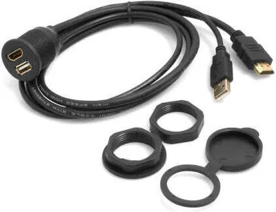 Produktbild von SYSTEM-S USB A und HDMI Verlängerungskabel Einbaubuchse Kabellänge 99 cm