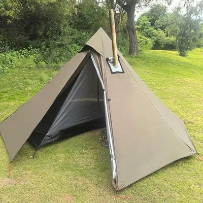 Produktbild von 1 Personen Ultraleicht Hot Tent Mit Stove Jack Tipi Zelt Outdoor Camping Firstzelte für Zeltofen Holzofen 4 Jahreszeiten Die Jagd Trekking Pyramidenzelt