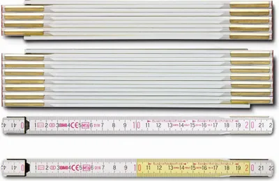 Immagine prodotto di BMI Meterstab Zollstock 9143WG 3 m langer Zollstab mit 10 Glieder, weiß/gelb