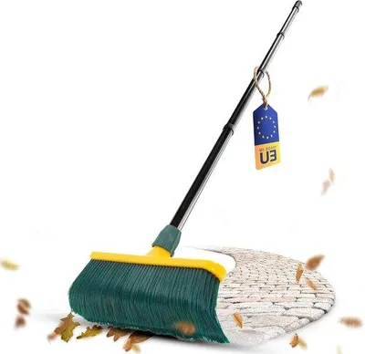 Image de Balai à griffes Premium avec manche - convient pour le jardin et le gazon artificiel - 1 pièce - plastique - 30 cm