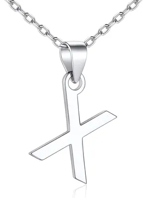 Productafbeelding van Zilveren ketting 925 met initialen, alfabet, dames, letter X