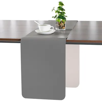 Productafbeelding van Tafelloper Afwasbaar - Dubbelzijdig Leer - Waterdicht - Antislip - Hittebestendig - 40x140 cm - Tafelkleed