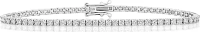 Produktbild von Elegantes 18 Karat (750) Weißgold Damen - Diamant Tennis Armband Brillant-Schliff 3.03 Karat FG - SI1 - 18cm, 7 Gramm; TRS21388