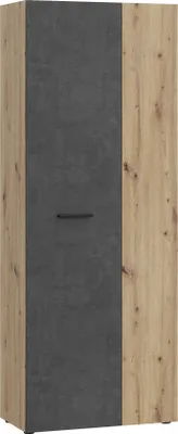 Produktbild von Mehrzweckschrank >NET306< Inneneinteilung, Betonoptik / Artisan Eiche - 68,7x181,1x36,5 (BxHxT)