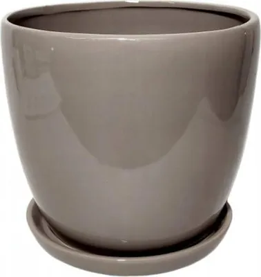 Immagine prodotto di Vaso da fiori in Vetroceramica con sottovaso, beige, 18 cm