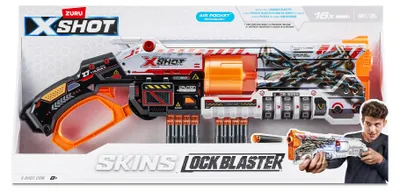 Immagine prodotto di Lockable Blaster - ZURU - XSHOT Skins Lock Gun - Blaster with Lock Combination and 8-Dart Rotating Barrel