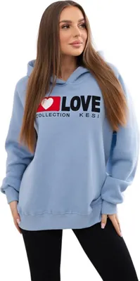 Produktbild von Blaues isoliertes Baumwoll-Sweatshirt mit Kapuze