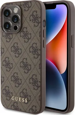 Zdjęcie produktu dla Oryginalne etui GUESS GUHCP15XG4GFBR pasuje do iPhone 15 PRO MAX (4G Metal Logo / Brown)