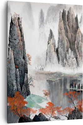 Produktbild von Bild auf Leinwand - Leinwandbild - Einteilig - Berge Märchen Nebel - 70x100cm - Wand Bild - Wanddeko - Wandbilder - Leinwanddruck - Wanddekoration - Leinwand bilder - Wandbild - PA70x100-3887