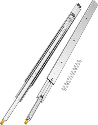 Immagine prodotto di Guida per cassetti VEVOR con guida a estrazione totale, 1321 mm, guide telescopiche bloccabili, 1 coppia, portata 226,8 kg, guida laterale con cuscinetto a sfere e meccanismo di bloccaggio
