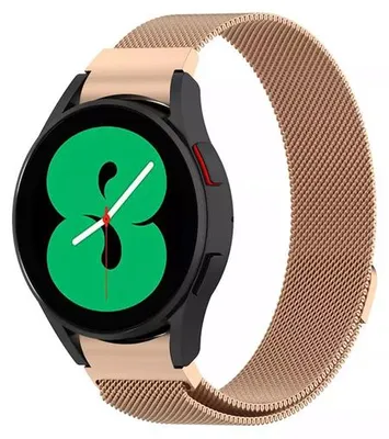 Produktbild von By Qubix passend für Samsung Galaxy Watch 4 - 40 mm / 44 mm - Milanaise-Armband (runder Connector) - Champagnergold