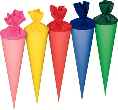 Produktbild von HEYDA 204870072 Schultüten-Rohling mit Filzverschluss 70 cm Ø 19 cm