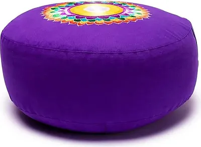 Obrázok produktu pre Súprava na kadidlo Meditačný vankúš 7. čakra vyšívaný -- 33x17 cm + lotosová sviečka
