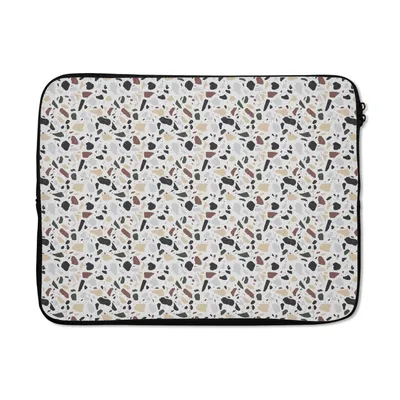 Produktbild von MuchoWow® Laptop Hülle 17 Zoll Laptoptasche Textur - Terazzo - Muster - Zipper - Schutzabdeckung