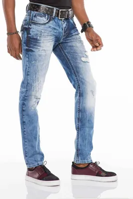 Produktbild von CD503 Herren bequeme Jeans mit modischen Stickereien in Straight Fit