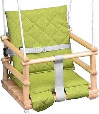 Produktbild von Skyline Schaukeln für Kinder Kinderschaukel mit Kissen Kleinkindschaukel Babywippe Verandaschaukel Babyschaukel Holzschaukel Kissen, Grün
