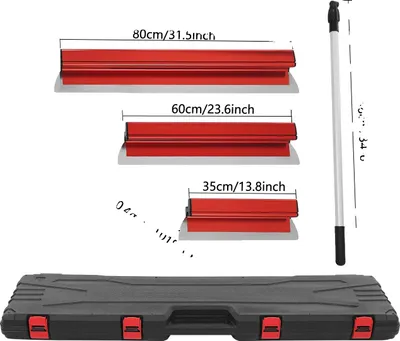 Produktbild von Trockenbau-Glättklingen-Set, flexible Aluminiumkonstruktion, ergonomischer Griff, Rot