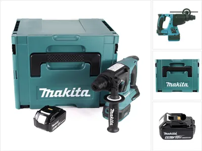 Image de Makita DHR 242 G1J Marteau perforateur sans fil 18V 2,0J SDS-plus Brushless + 1x batterie 6,0Ah + Makpac - sans chargeur
