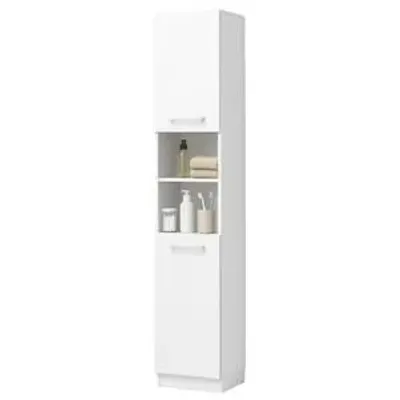 Image de Bibliothèque blanche moderne de style scandinave, modèle « High Loft », 2 portes, 180 cm