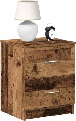 Obrázok produktu pre vidaXL Nočné stolíky 2 ks s 2 zásuvkami vzhľad starého dreva 40x36x50 cm