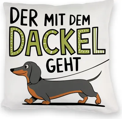 Produktbild von Pummeliger Dackel - Der mit dem Dackel Kuschelkissen