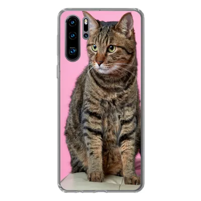 Produktbild von MuchoWow® Handyhülle Schutzhülle Hülle für Huawei P30 Pro Katze - Rosa - Pouf - Mädchen - Kinder - Kinder Silikon Softcase Handy Hülle - Schutzdeckel