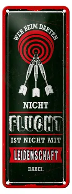 Produktbild von Blechschild Wer beim Darten nicht flucht, 27 x 10 cm, Blechschilder Spruch Sport Hobby