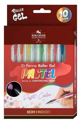 Zdjęcie produktu dla Długopisy żelowe pastel 10 kolorów