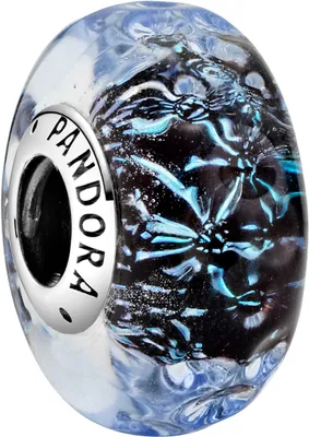 Produktbild von Pandora Charm Silber 925 Moments Collection 2021 Murano Glas dunkel blau Charm Wavy Dark Blue 79893