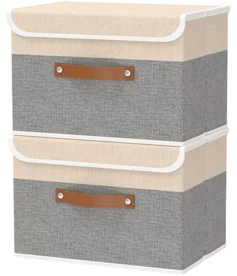 Image de Omgoods - Boîtes de rangement pliables avec couvercle, lot de 2
